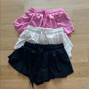 Stylish Girls Skorts - Pink, White, Black